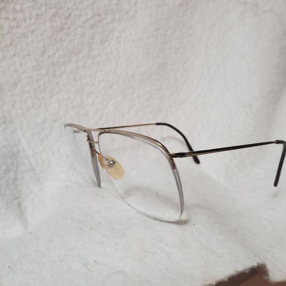 Vintage Logo Paris Prescription Eyeglass Frames 55-22-145 Gold Aviator Unique - Picture 6 of 6